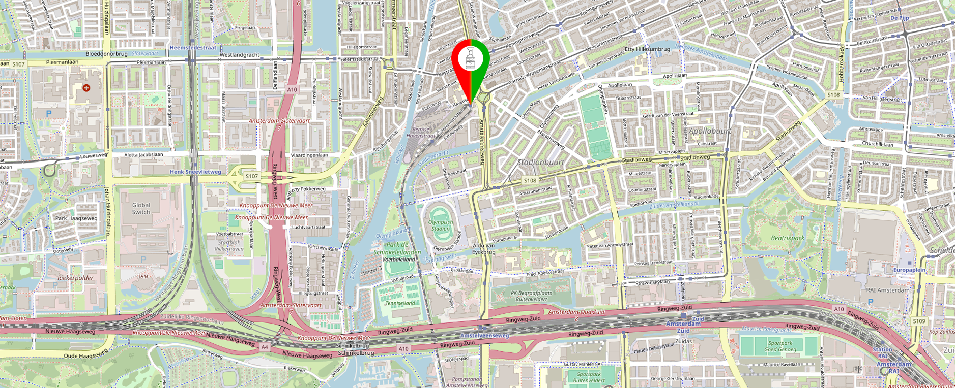 Map of Haarlemmermeerstation location
