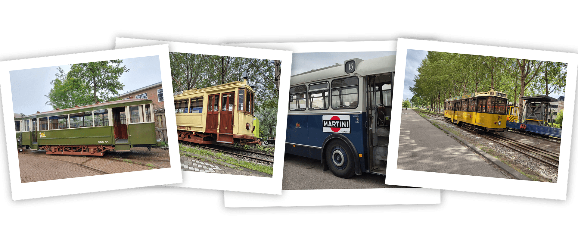 Historic museum trams and museum tram bus