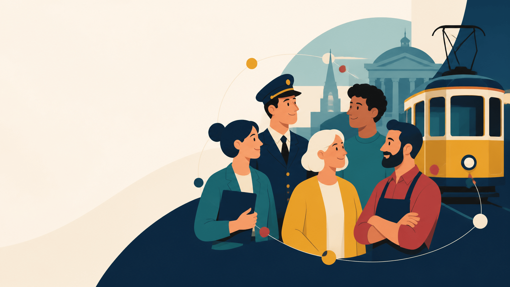 Organisaties – kleurillustratie Kleurillustratie van samenwerkende organisaties