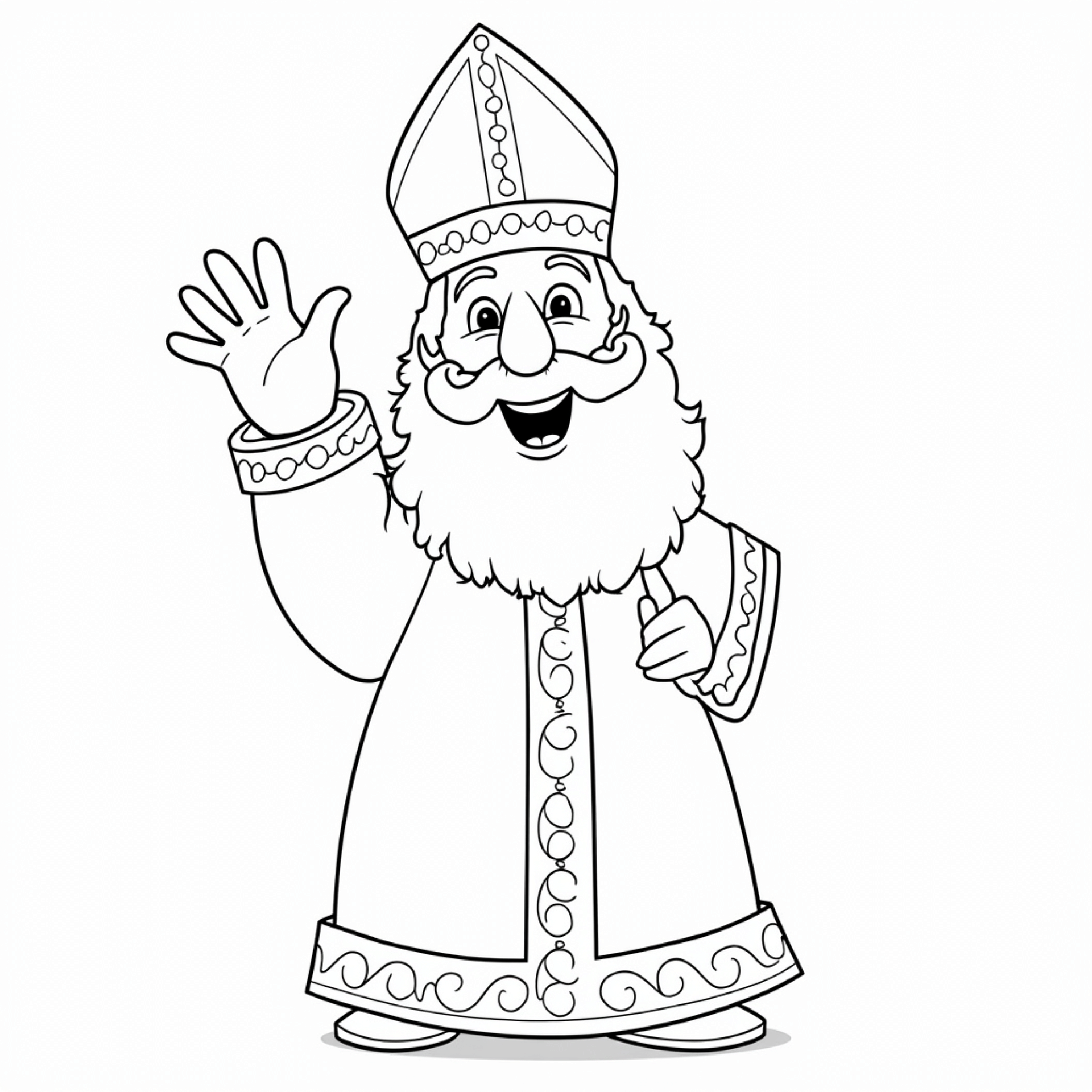 Een vrolijke Sinterklaas die u toezwaait